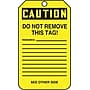 Accuform 5 3/4" x 3 1/4" Cardstock Blank Front Safety Tags "CAUTION..", Black On Yellow, 25/Pack (MDT623CTP)~#|#~s0791923_sc7