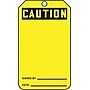 Accuform 5 3/4" x 3 1/4" Cardstock Blank Front Safety Tags "CAUTION..", Black On Yellow, 25/Pack (MDT623CTP)~#|#~s0791924_sc7