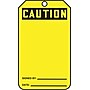 Accuform 5 3/4" x 3 1/4" Cardstock Blank Front & Back Tags "CAUTION..", Black On Yellow, 25/Pack (MGT200CTP)~#|#~s0791928_sc7