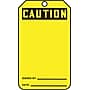 Accuform 5 3/4" x 3 1/4" Cardstock Blank Front & Back Tags "CAUTION..", Black On Yellow, 25/Pack (MGT200CTP)~#|#~s0791929_sc7