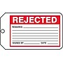 Accuform 5 3/4" x 3 1/4" RP-Plastic Production Tags "REJECTED", Red/Black On White, 25/Pack (MMT300PTP)~#|#~s0791932_sc7