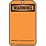Accuform 5 3/4" x 3 1/4" Plastic Blank Front & Back Tags "WAR..", Black On Orange, 25/Pack (MWGT205PTP)~#|#~s0791941_sc7