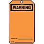 Accuform 5 3/4" x 3 1/4" Plastic Blank Front & Back Tags "WAR..", Black On Orange, 25/Pack (MWGT205PTP)~#|#~s0791942_sc7