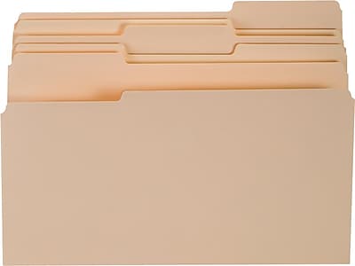 Staples Top-Tab File Folders, 1/3 Cut, Manila, Legal-Size, 24/Pack (BOX OF 30 PACKS)