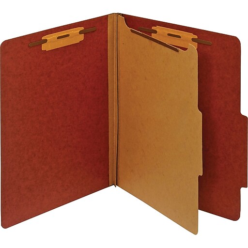 Staples® Pressboard Classification Folders, 1 Divider, Letter Size, 5
