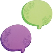Redi-Tag® Thought Bubble Notes, 2 3/4 x 3, Neon Green/Purple, 76-Sheet Pads, 2-Pads (22102)