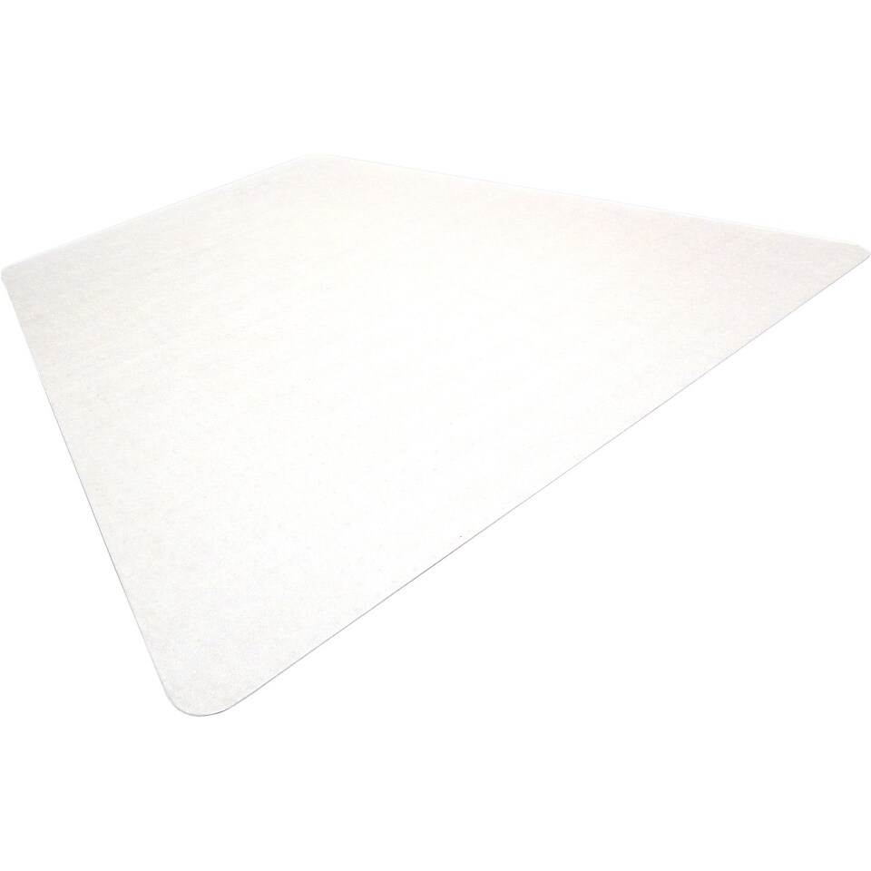 Floortex ClearTex Ultimat Clear Polycarbonate Chair Mats For Hard Floors, Trapezoid, 48x60