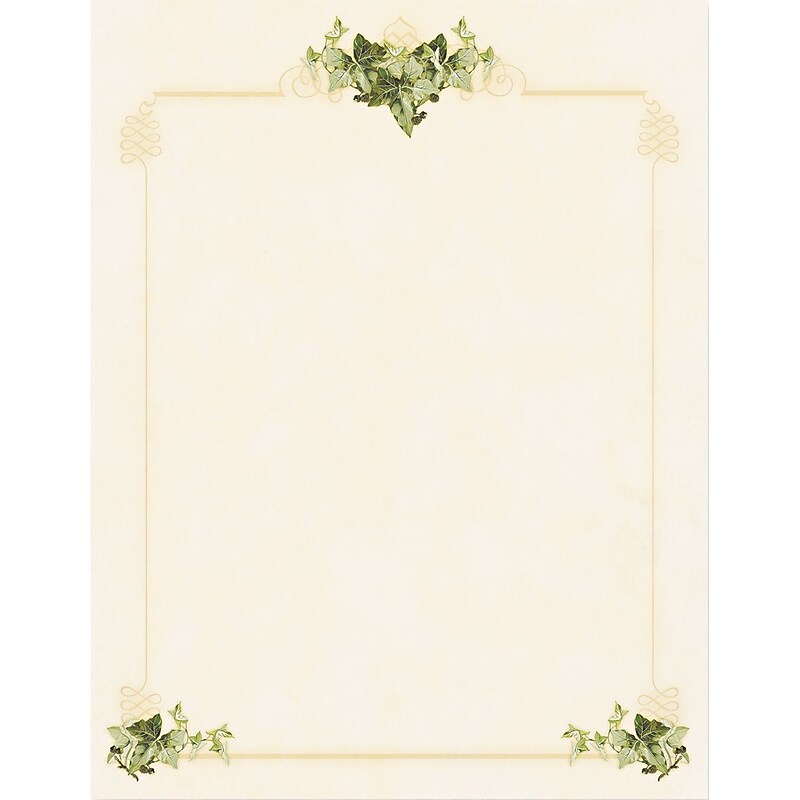 Royal Everyday Letterhead, Tan/Ivy Corners, 100/Pack (46895) image 1