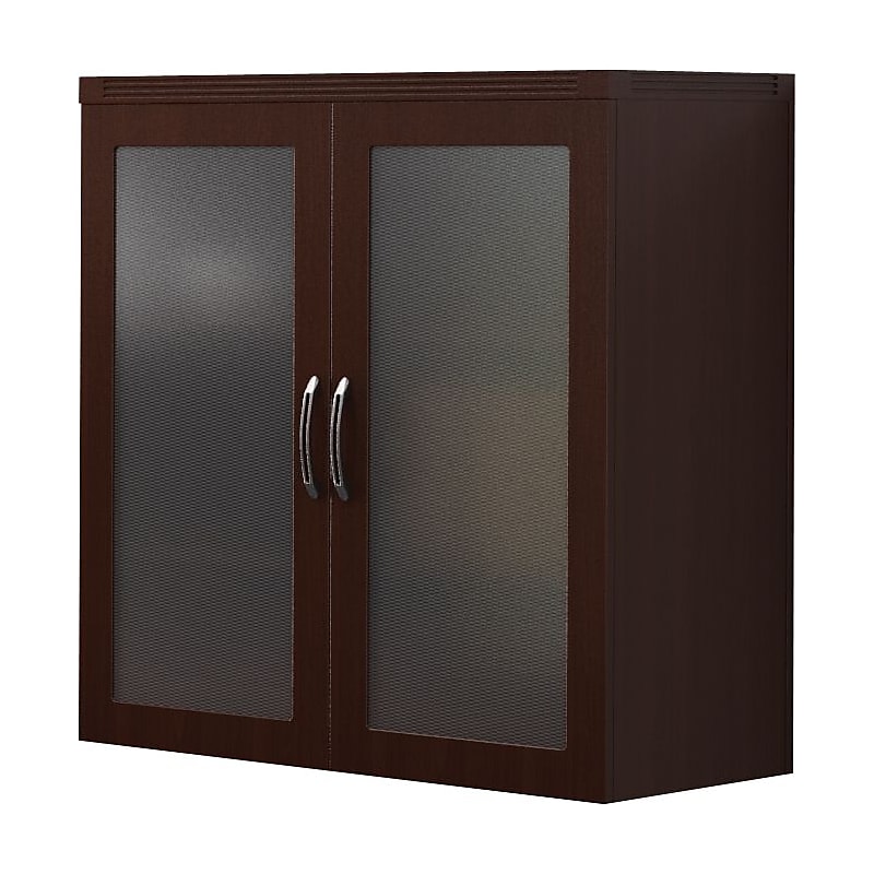 Safco Aberdeen Glass Display Cabinet, Mocha, 2-Shelf, 39 1/4"H image 1