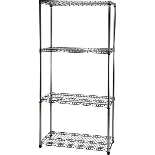 Shop Staples for Staples® Wire Shelving, 4 Shelves, 72" x 36" x 24", Chrome