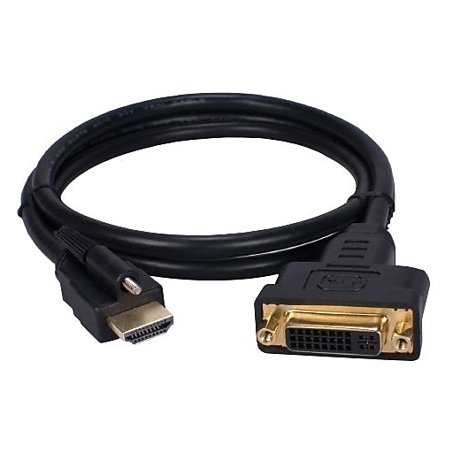 QVS 1Meter DVI Female to Locking HDMI Male Adaptor at Staples