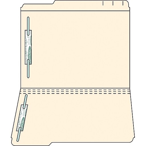 Medical Arts Press Letter Size TopTab Manila File Folders; W/Fasteners