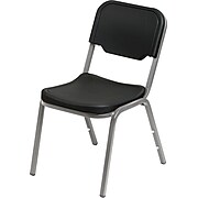 Iceberg Rough "N" Ready Original Stacking Chair, Blow Mold Plastic, Black, Seat: 15 1/4"W x 17"D, Back: 15 1/2"W x 16"H, 4/Ct
