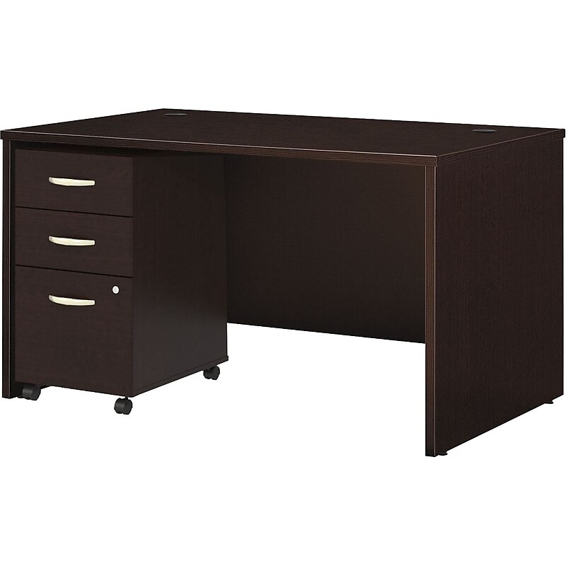 Bush Business Furniture Westfield 48W Desk with Pre-Assembled 3Dwr Mobile Pedestal, Mocha Cherry image 1