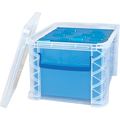 Advantus Super Stacker File Box, Clear, 11 1/4"H x 14 1/4" W x 17 3/4"L