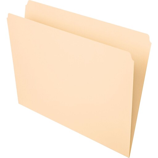 Staples® Manila File Folders, Letter, Single Tab, 100/Box Staples