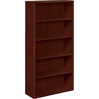HON 10500 Series 5-Shelf Bookcase, 36"W x 13.13"D x 71"H, Mahogany (HON105535NN)