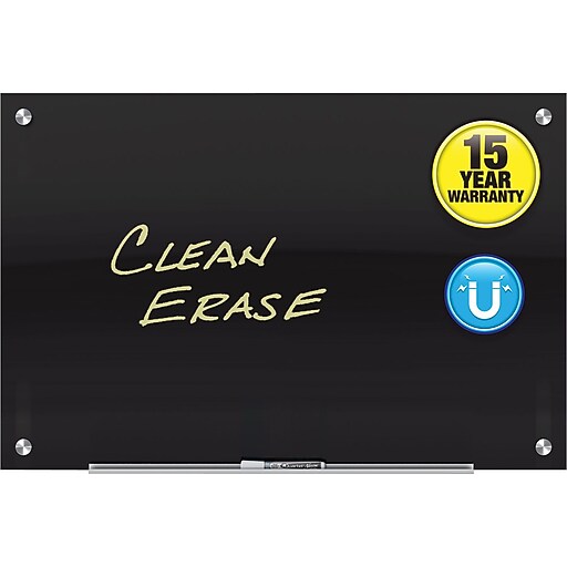Quartet Infinity Glass DryErase Whiteboard, Black, 2' x 1.5
