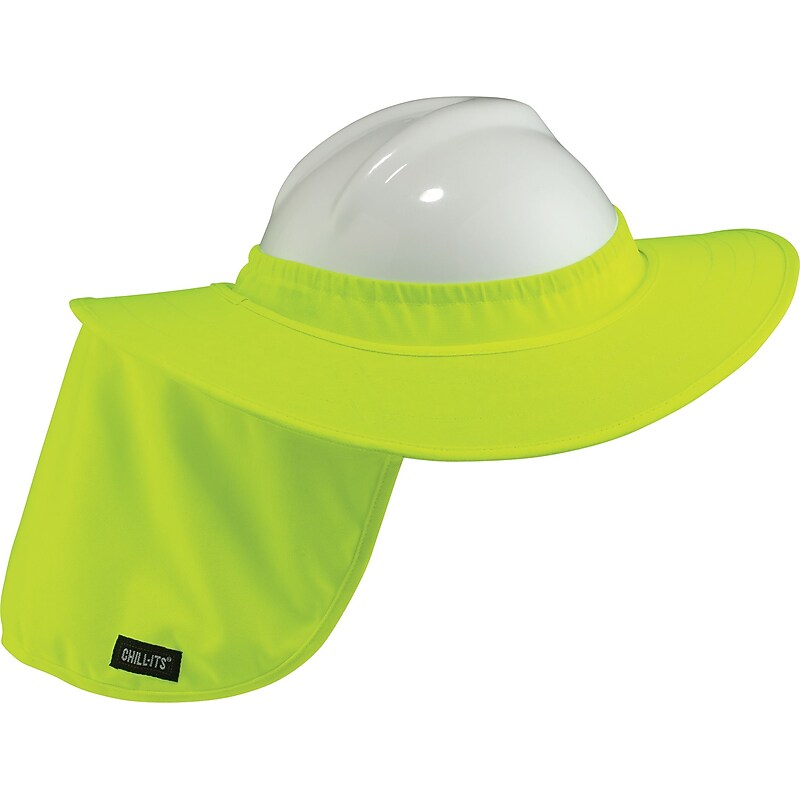 Ergodyne Chill-Its Hard Hat Brim and Neck Shade, Polyester, Lime (12640) image 1