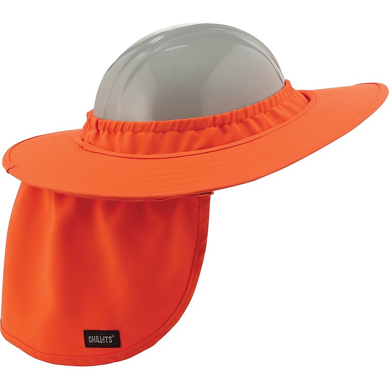 Ergodyne Chill-Its Hard Hat Brim and Neck Shade, Polyester, Orange (12641) image 1