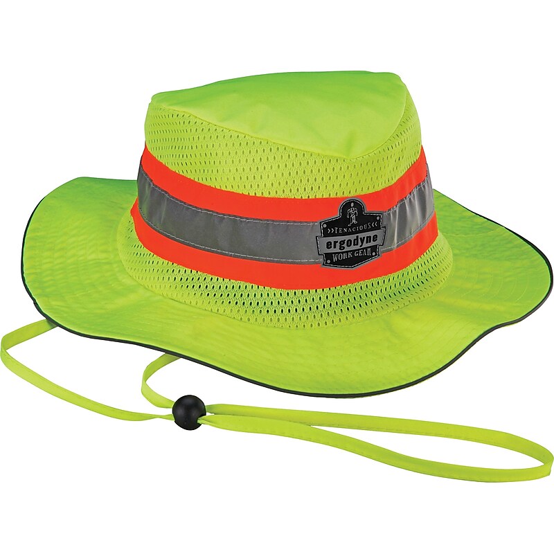 Ergodyne Cooling High Visibility Sun Hat, Lime, Small/Medium (12590) image 1