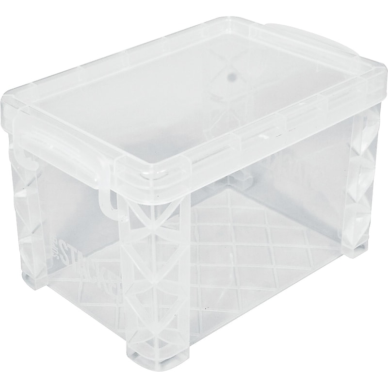 Advantus Plastic Index Card Storage Box, 500-Card Capacity, Clear (40305) image 1