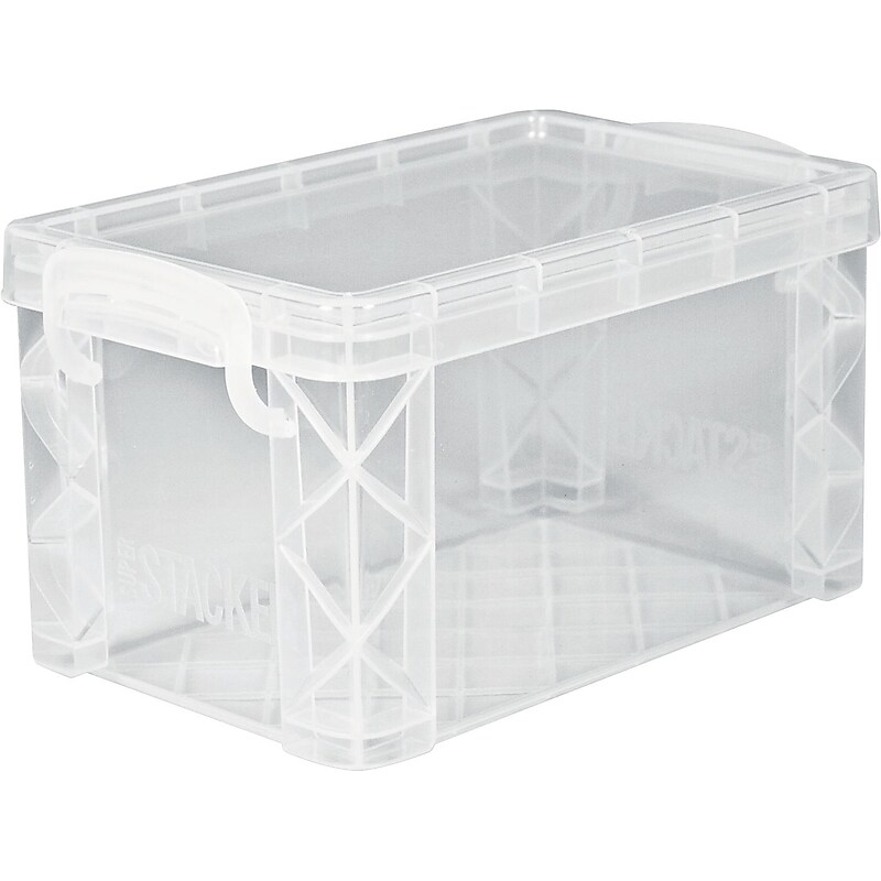 Super Stacker Storage Boxes, Hold 400 3 x 5 Cards, Plastic, Clear image 1