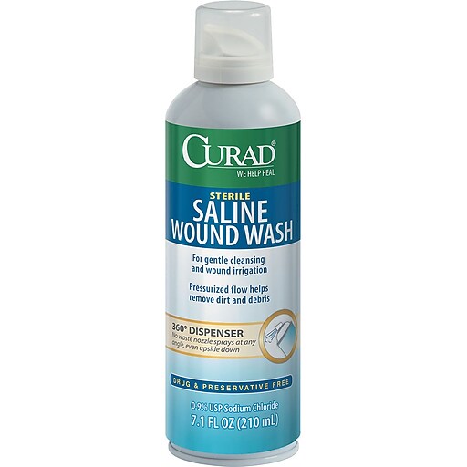 Shop Staples for Curad® Sterile Saline Wound Wash, Each (CURSALINE7)