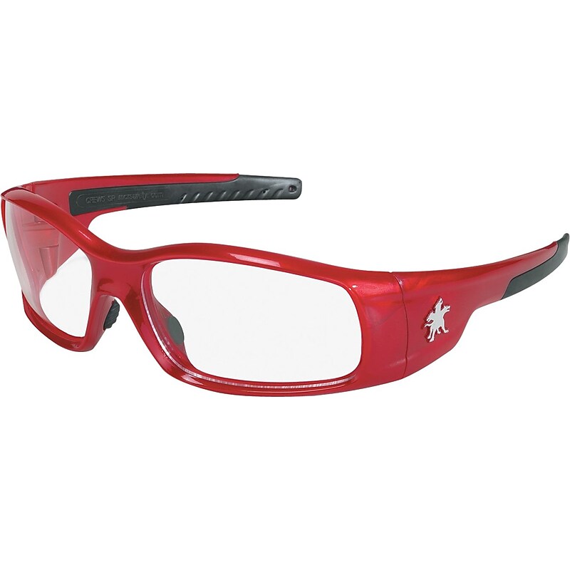 Crews Swagger Brash Look Polycarbonate Dual Lens Glasses Safety Glasses Red / Clear image 1