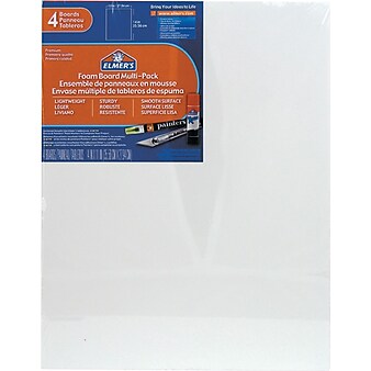 Elmer's Pre-Cut Foam Boards, 11" x 14", White, 4/Pack (950021)