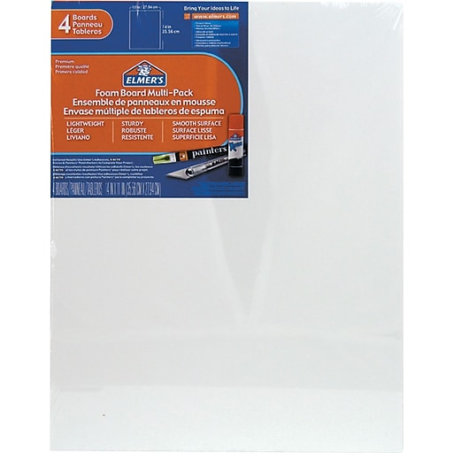 Elmer's PreCut Foam Boards, 11" x 14", White, 12 Boards/Carton