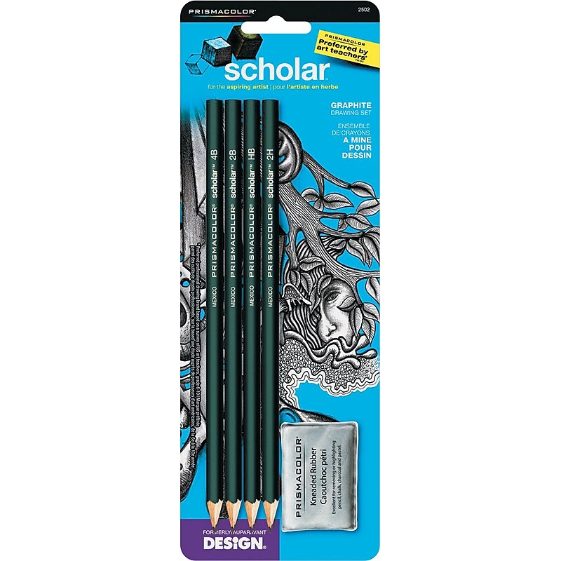 Prismacolor Scholar Classic Graphite Pencils, Green, 4/Set (SAN2502) image 1