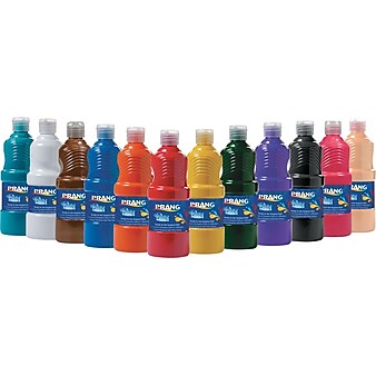 Prang® (Dixon Ticonderoga®) Washable Ready-to-Use Paint, Assorted Colors, 12/Set, 16 oz.