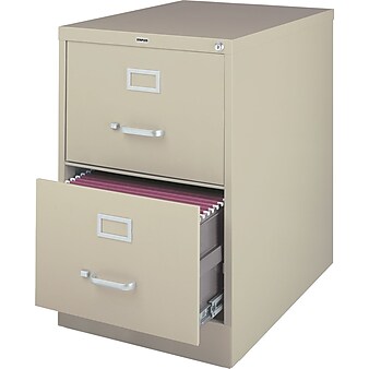 Staples® Vertical File Cabinet, Legal, 2-Drawer, Putty, 25"D (25158D)