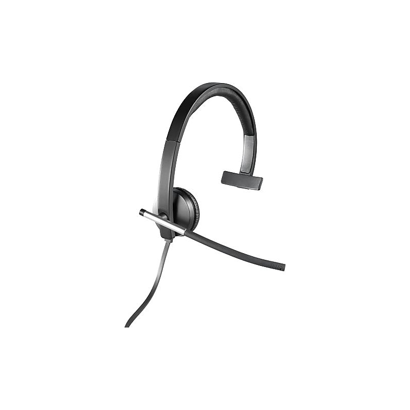 Logitech USB Headset Mono H650e Noise Canceling, Over-the-Head, Black and Silver (981-000513) image 1