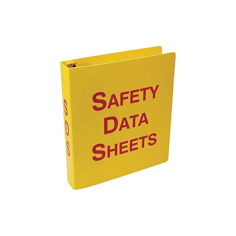Accuform SDS Safety Data Sheets 3" 3-Ring Binder, Yellow/Red (ZRS643) image 1