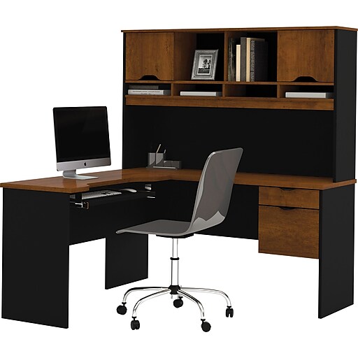 Shop Staples For Bestar Innova Corner Computer Desk Tuscany Brown