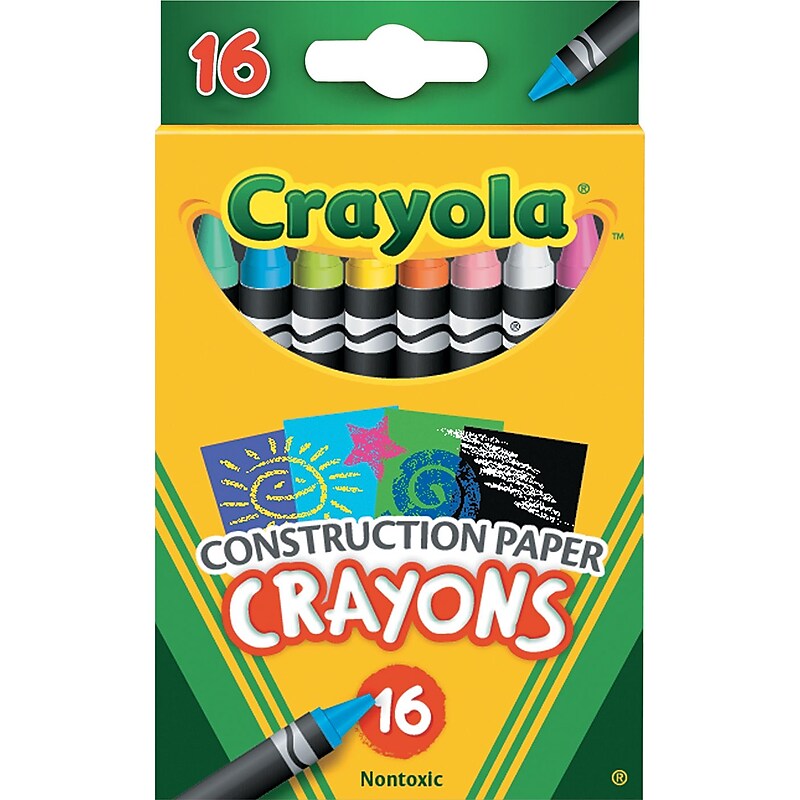 Construction Paper Crayons, Wax, 16/Pk image 1