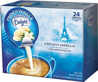 GTIN 041271024432 product image for Flavored Liquid Non-Dairy Coffee Creamer, French Vanilla, .3oz Cup, 24/Box | upcitemdb.com