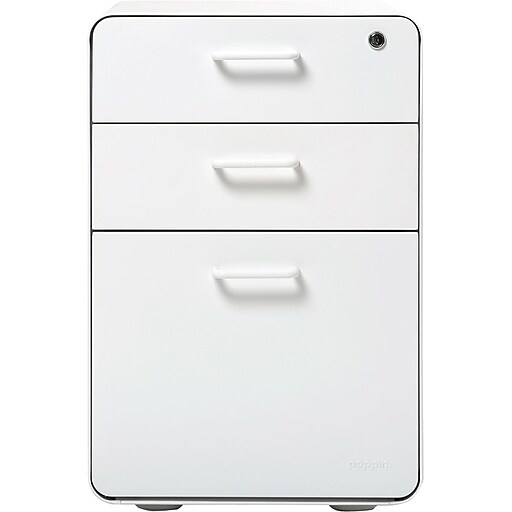 Poppin, Stow File 3Drawer, White (100425) Staples