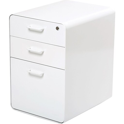 Poppin, Stow File 3Drawer, White (100425) Staples