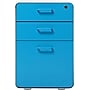 Poppin Stow 3-Drawer Mobile Vertical File Cabinet, Letter/Legal Size, Lockable, 24"H x 15.75"W x 20"D, White and Blue (100429)~#|#~s0809147_sc7