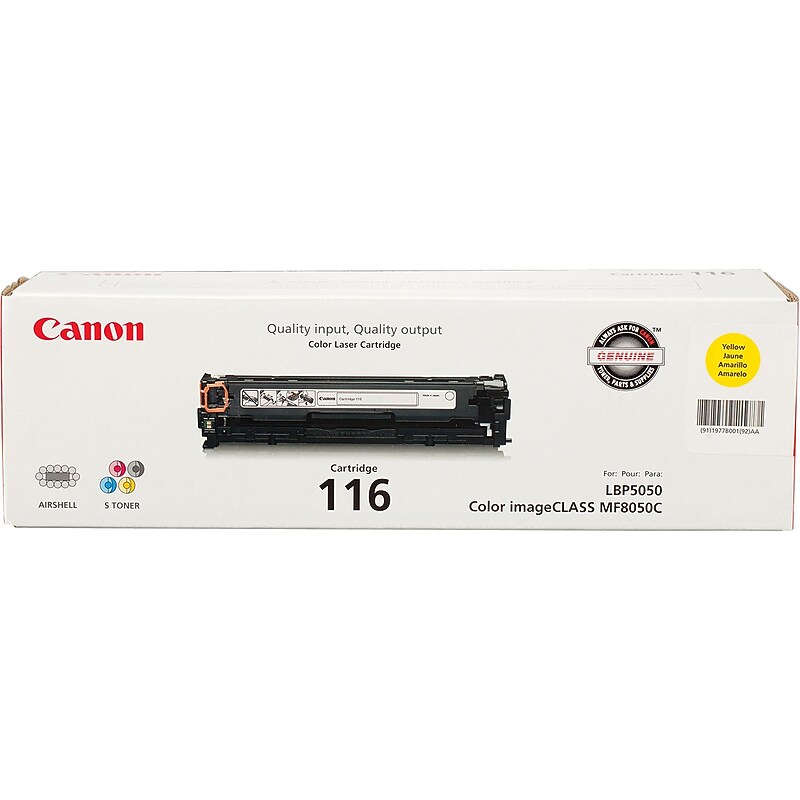 Canon 116 Yellow Standard Yield Toner Cartridge (1977B001AA) image 1