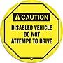 Accuform 20" Steering Wheel Message Cover "CAUTION DISABLED VEHICLE..", Black On Yellow (KDD728)~#|#~s0810211_sc7