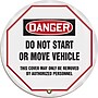 Accuform 20" Vinyl OSHA Steering Wheel Cover "DANGER DO NOT START..", Black/Red On White (KDD822)~#|#~s0810217_sc7