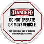 Accuform 20" Vinyl OSHA Steering Wheel Cover "DANGER DO NOT OPERATE..", Black/Red On White (KDD824)~#|#~s0810223_sc7