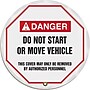Accuform 24" Vinyl ANSI Steering Wheel Cover "DANGER DO NOT START..", Black/Red On White (KDD737)~#|#~s0810227_sc7