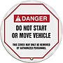 Accuform 16" Vinyl ANSI Steering Wheel Cover "DANGER DO NOT START..", Black/Red On White (KDD715)~#|#~s0810231_sc7