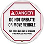 Accuform 20" Vinyl ANSI Steering Wheel Cover "DANGER DO NOT OPERATE..", Black/Red On White (KDD725)~#|#~s0810235_sc7