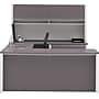 Bestar Connexion Collection 71" U-Shaped Desk with Oversize Pedestal and Hutch, Sandstone/Slate (93863-59)~#|#~s0810483_sc7